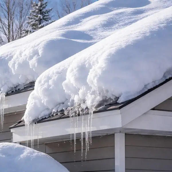 Heavy snow load on a Minnesota roof